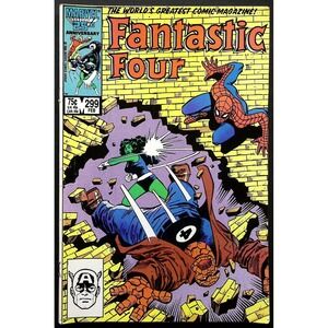 Marvel Comic Fantastic Four #299 Spider-Man She-Hulk The Thing 1987 FN